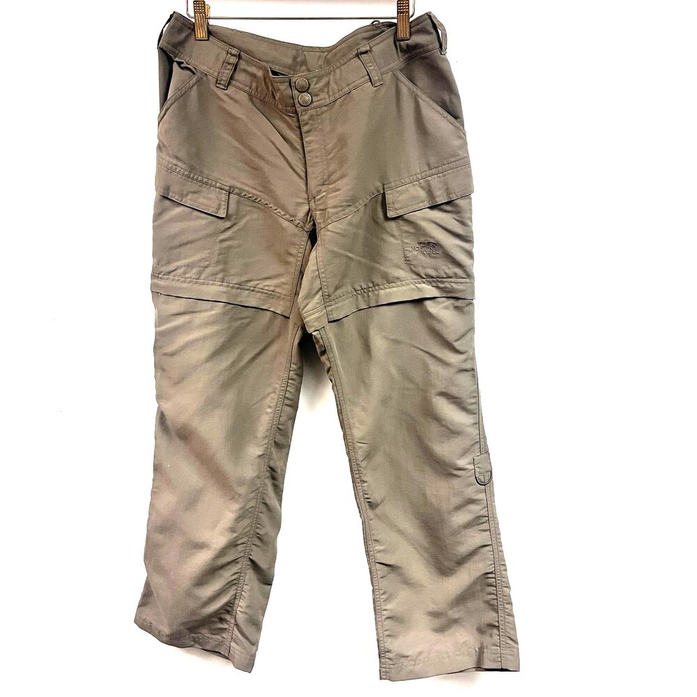 Women's The North face convertible zip off hiking pants tan khaki cargo 8